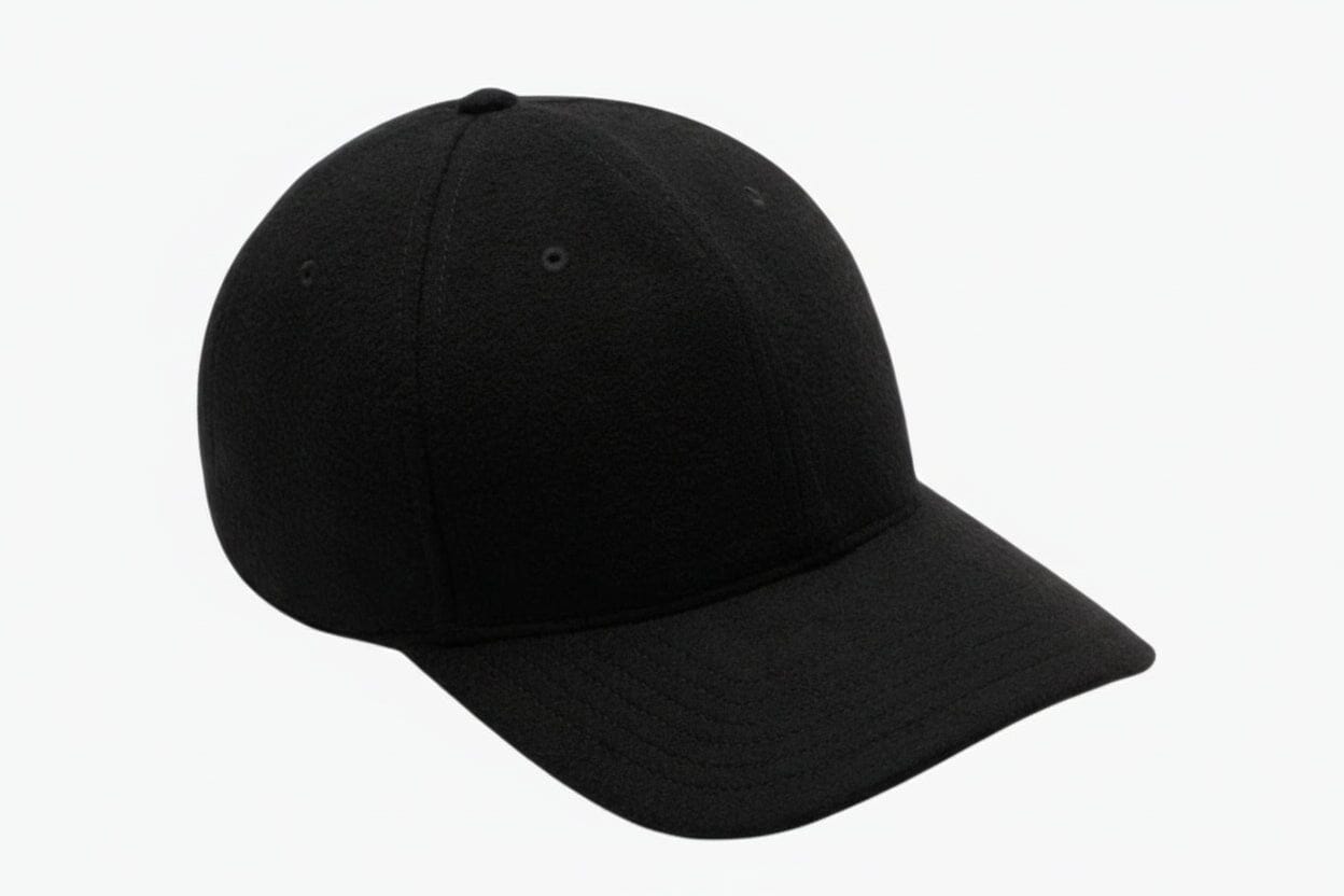 Baseballkappe aus Wollfilz Edelherr Schwarz