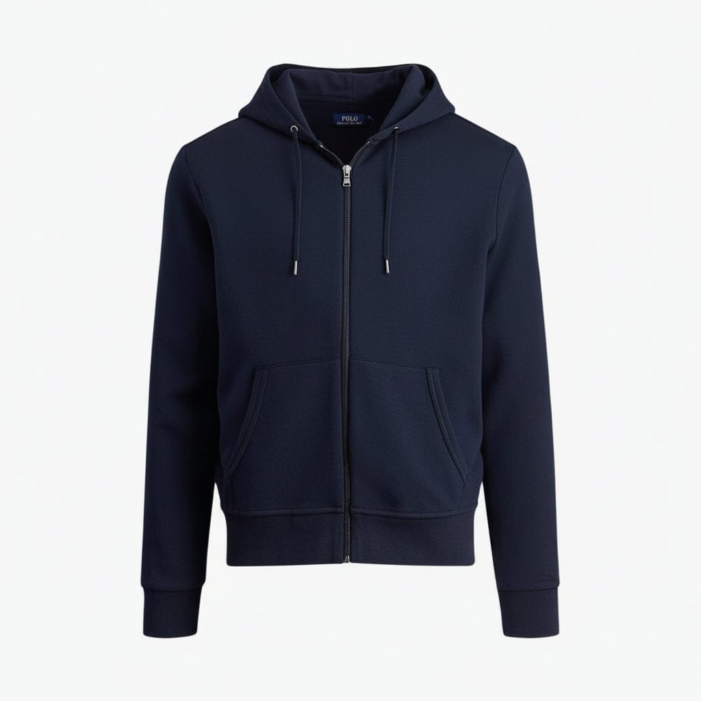 Doppelstrick-Kapuzenpullover mit durchgehendem Reißverschluss Edelherr Marineflieger S