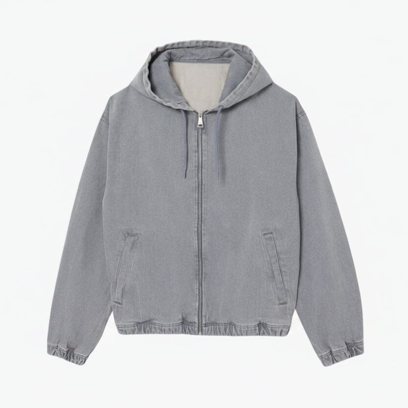 Jeansjacke mit Kapuze im Washed-Effect-Look Edelherr Blau S