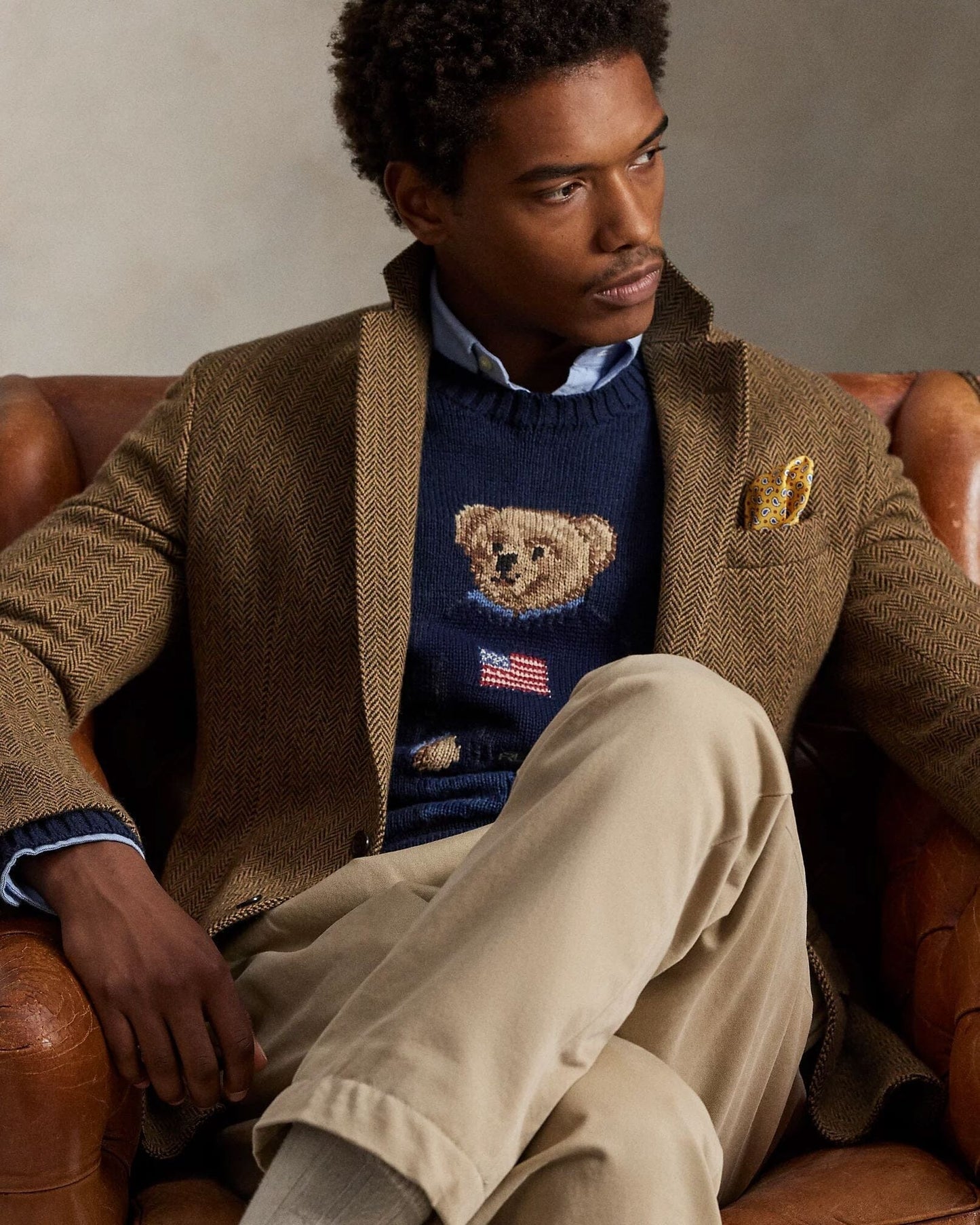 Polo Bear Baumwoll-Leinen-Pullover Edelherr