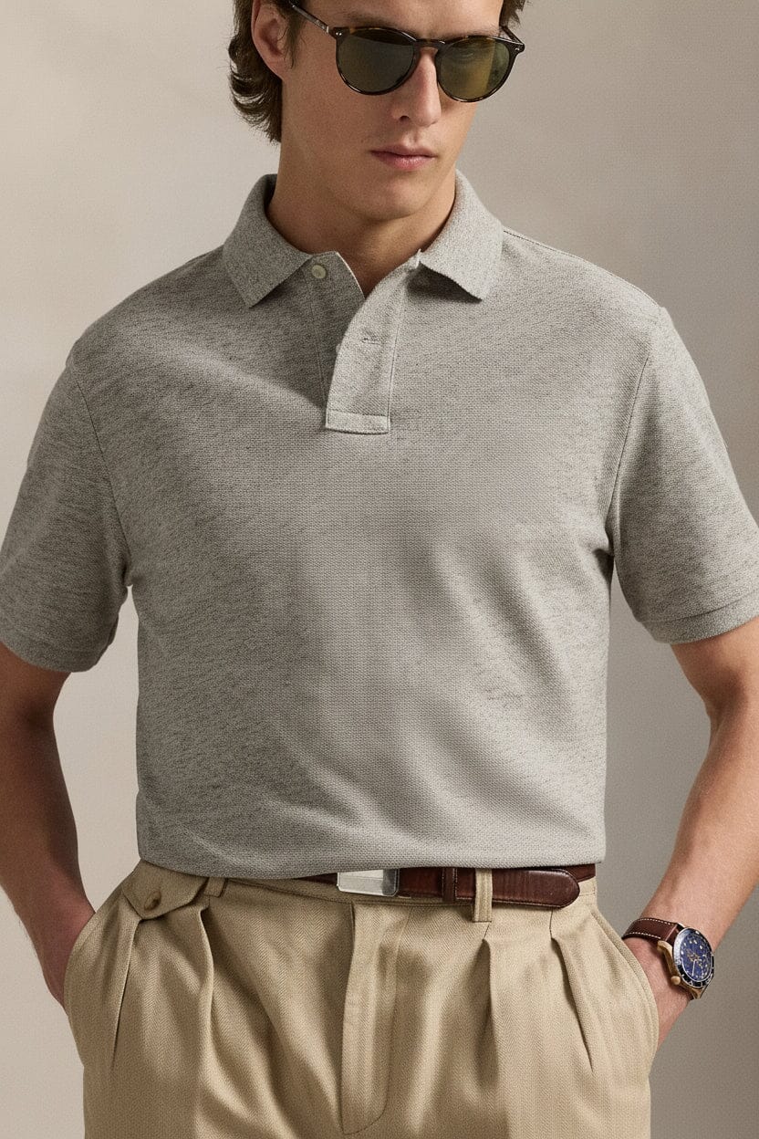 Polohemd mit klassischer Passform und Mesh-Einsatz Edelherr