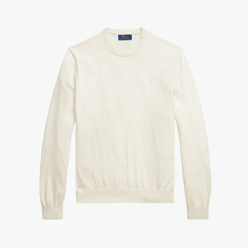 Baumwoll-Kaschmir-Pullover mit Rundhalsausschnitt Edelherr Creme S 