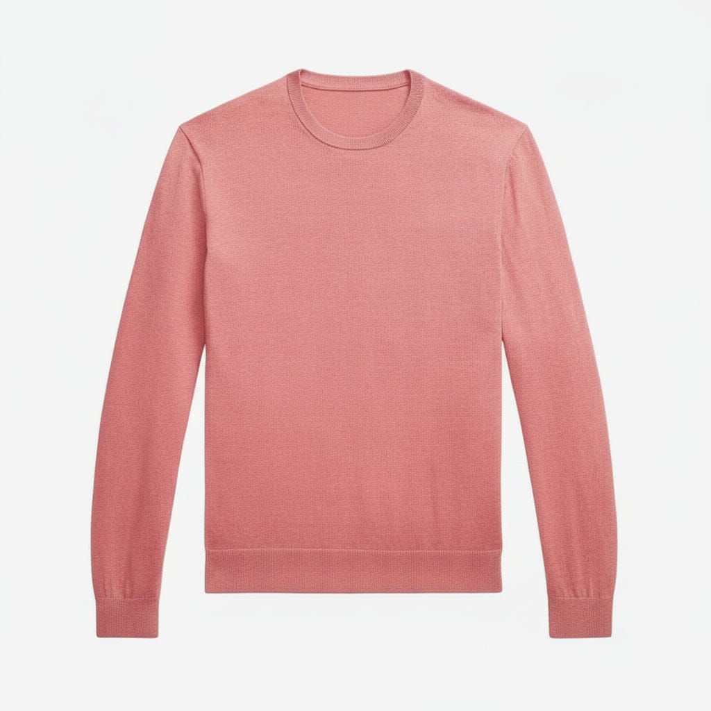 Baumwoll-Kaschmir-Pullover mit Rundhalsausschnitt Edelherr Erdbeereis S 