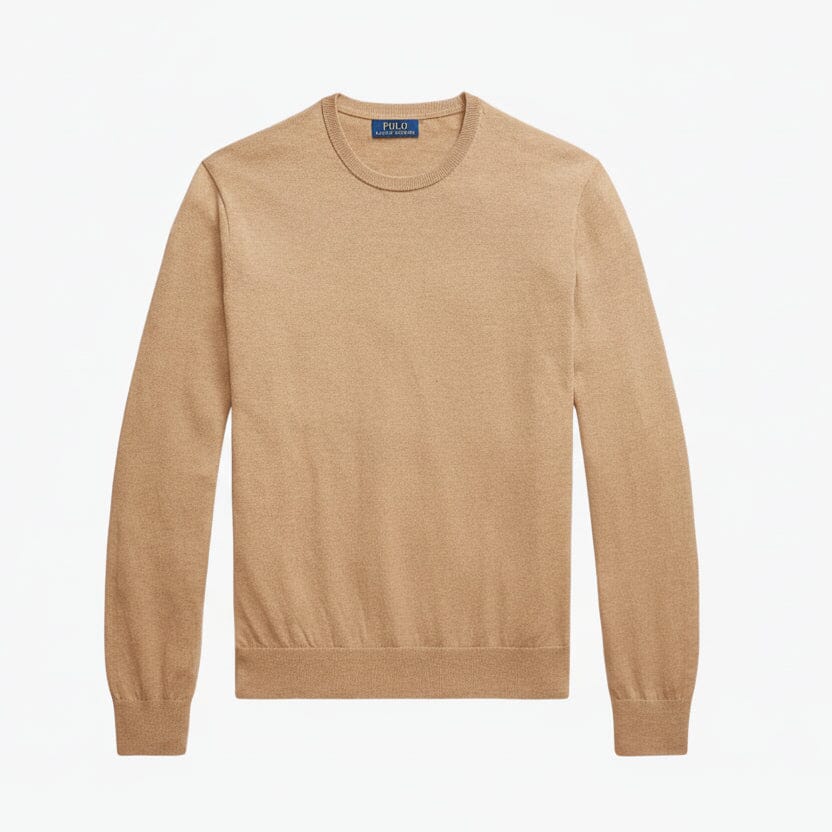 Baumwoll-Kaschmir-Pullover mit Rundhalsausschnitt Edelherr Karamell S 