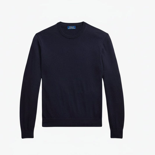 Baumwoll-Kaschmir-Pullover mit Rundhalsausschnitt Edelherr Marineblau S 