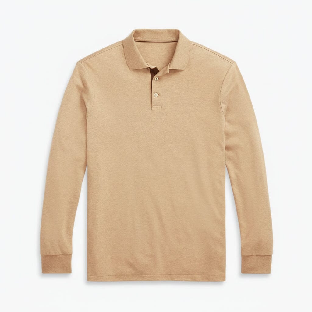 Classic Fit Poloshirt aus weicher Baumwolle Edelherr Klassisches Kamelgrau S 