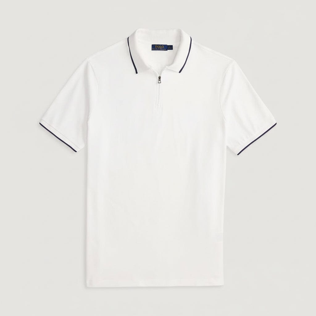 Classic Fit Stretch-Mesh-Poloshirt Edelherr Weiß S 