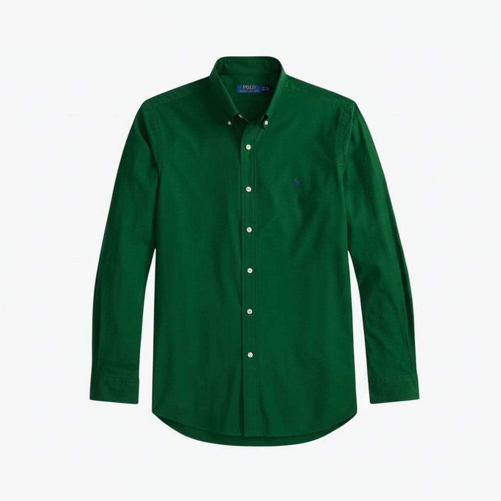 Classic Fit Stretch-Popeline-Hemd Edelherr Grün S 