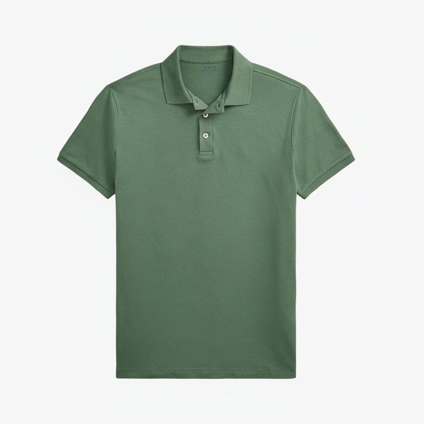 Custom Slim Fit Stretch-Mesh-Polohemd Edelherr Grün S 