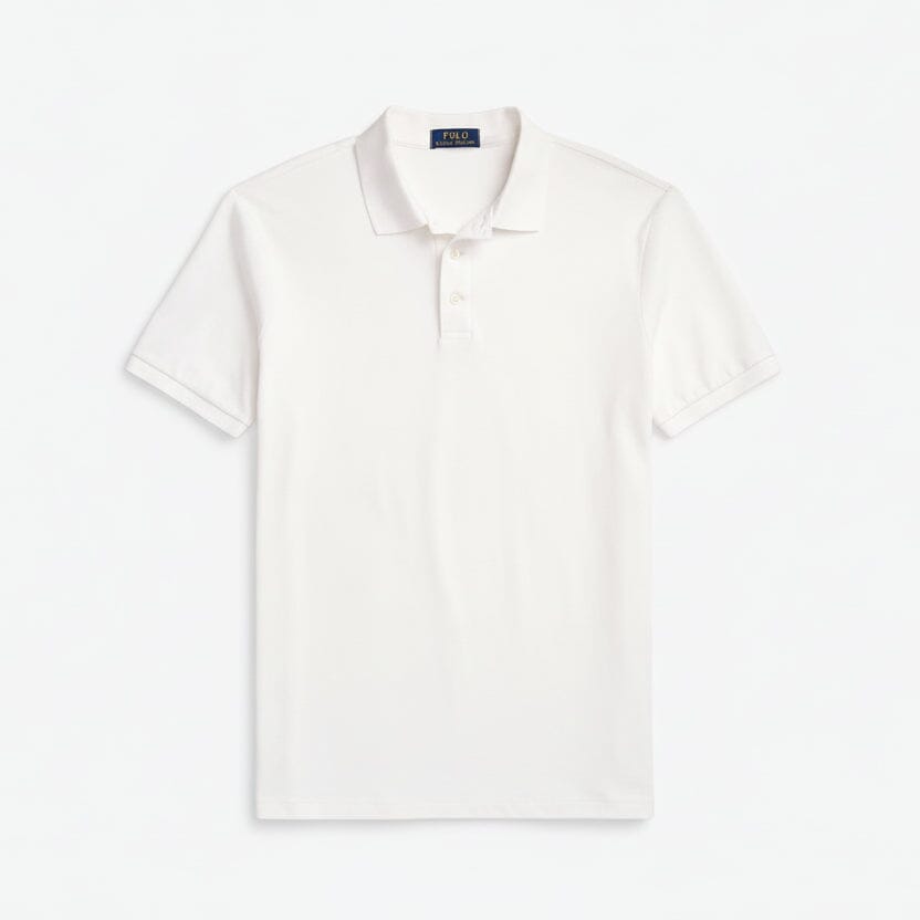 Custom Slim Fit Stretch-Mesh-Polohemd Edelherr Weiß S 