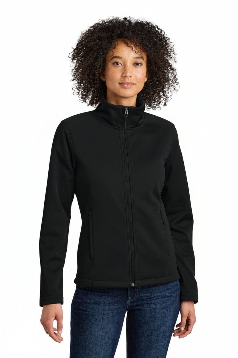 Damen-Softshelljacke mit Brustlogo und Ridgewall-Design Edelherr Schwarz S 