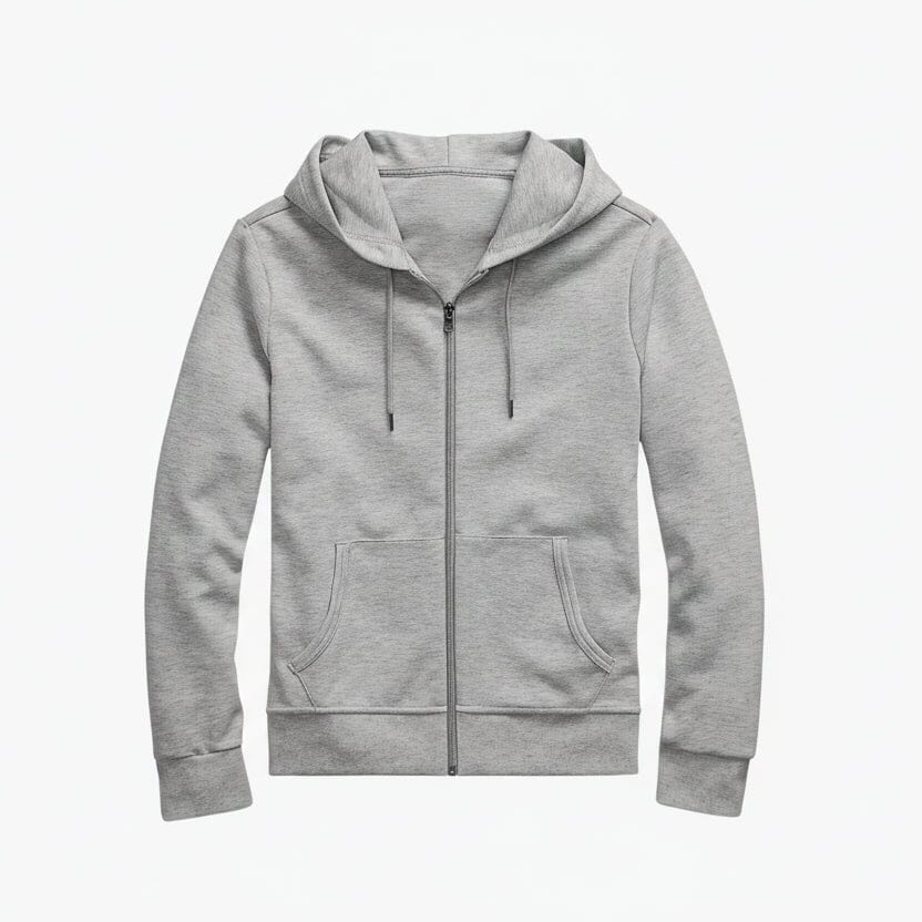 Doppelstrick-Kapuzenpullover mit durchgehendem Reißverschluss Edelherr Leichtes Sport-Heather S 