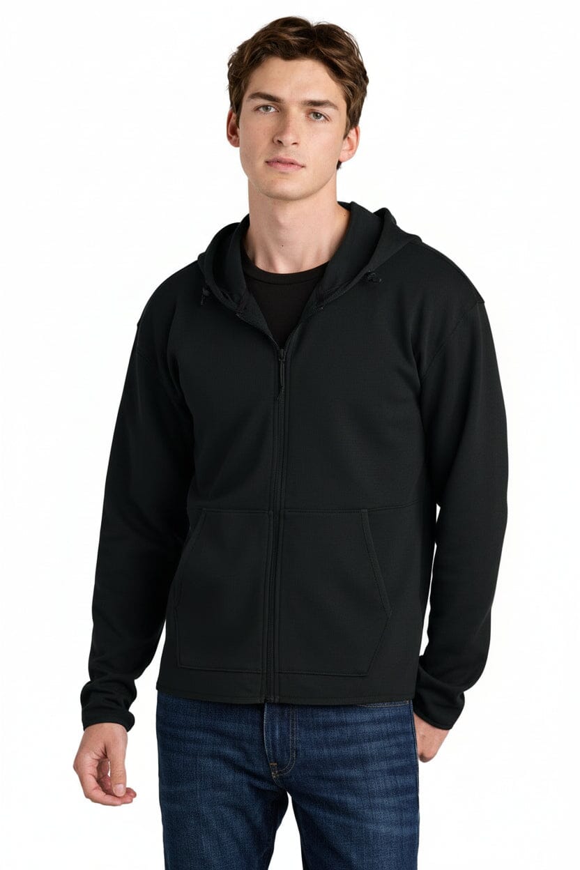 Double-Strick-Kapuzenjacke mit durchgehendem Reißverschluss Edelherr 