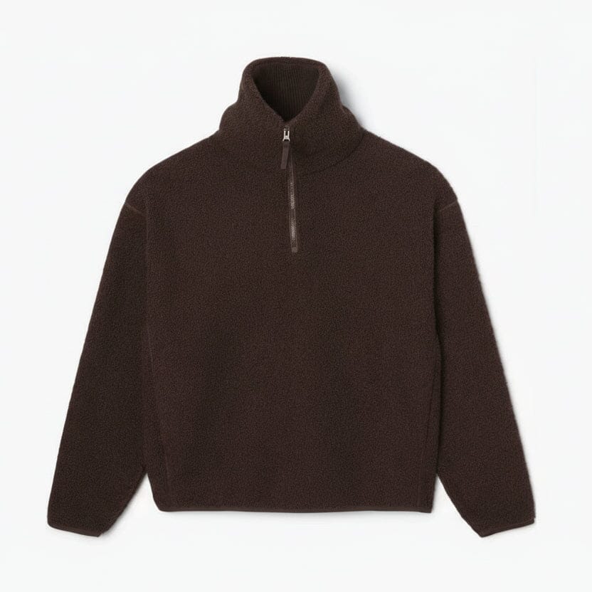 Fleece-Sweatshirt mit hohem Reißverschluss am Kragen Edelherr Braun S 