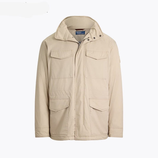 Gabardine Feldjacke mit Kapuze Edelherr Klassischer Stein S 