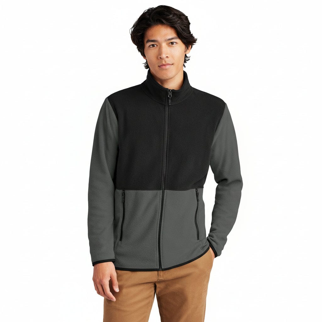 Glacier Fleecejacke mit durchgehendem Reißverschluss Edelherr Asphaltgrau/ Schwarz S 