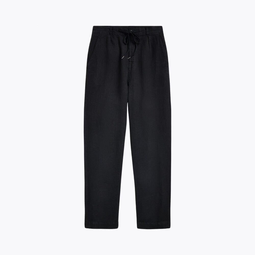 Lateef Leinenhose mit Falten und entspannter Passform Edelherr Schwarz 28 