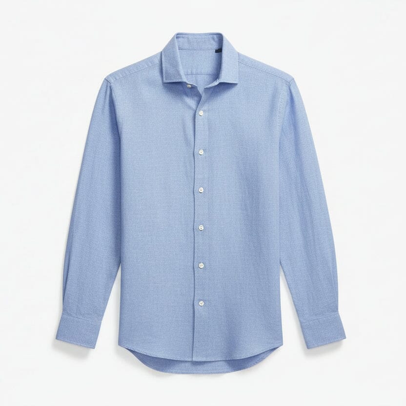 Leinenhemd, maßgeschneiderte Passform Edelherr Blau Weiß S 