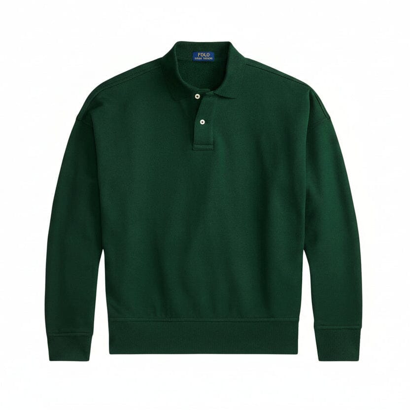 Logo Kragen-Sweatshirt Edelherr Kiefergrün S 