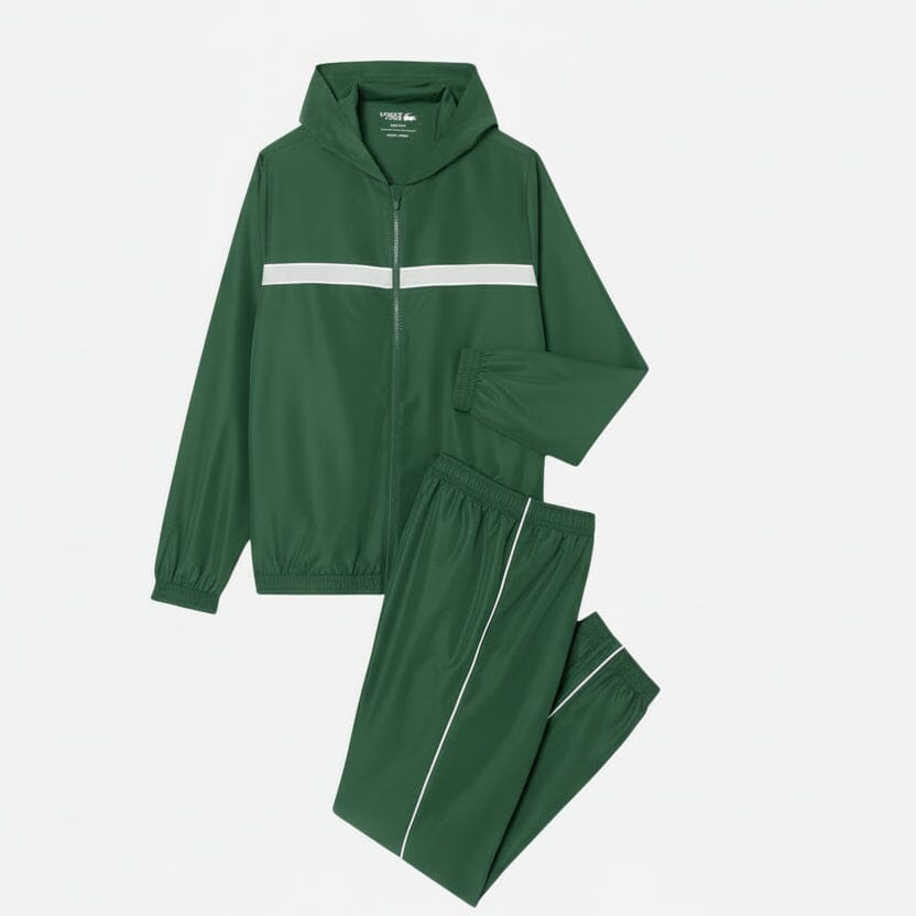 Logo Stripe Tennis-Trainingsanzug Edelherr Grün S 