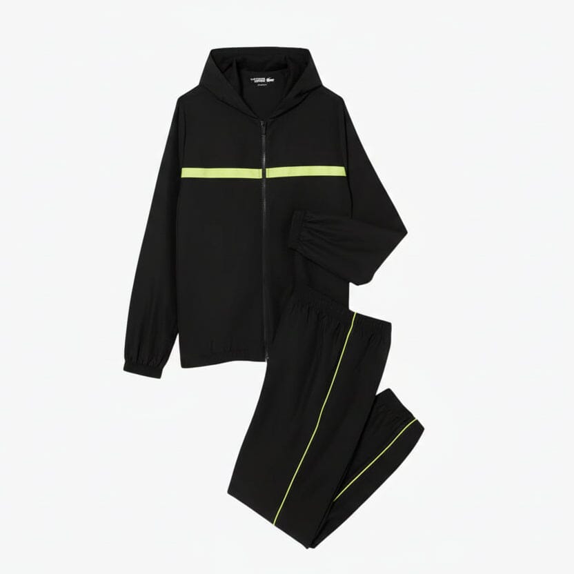 Logo Stripe Tennis-Trainingsanzug Edelherr Schwarz S 