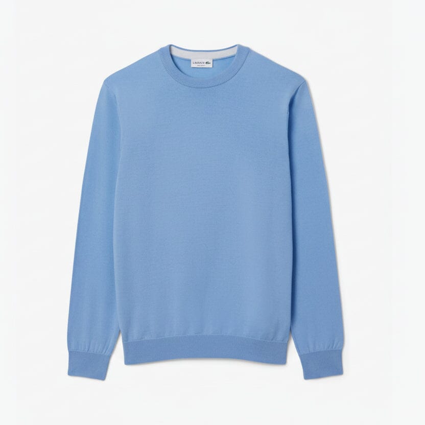 Merino-Wollpullover mit Rundhalsausschnitt Edelherr Hellblau S 