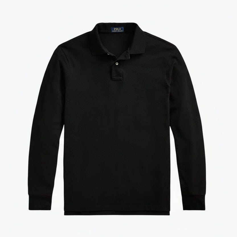 Mesh Langarm-Poloshirt Edelherr Polo Black S 