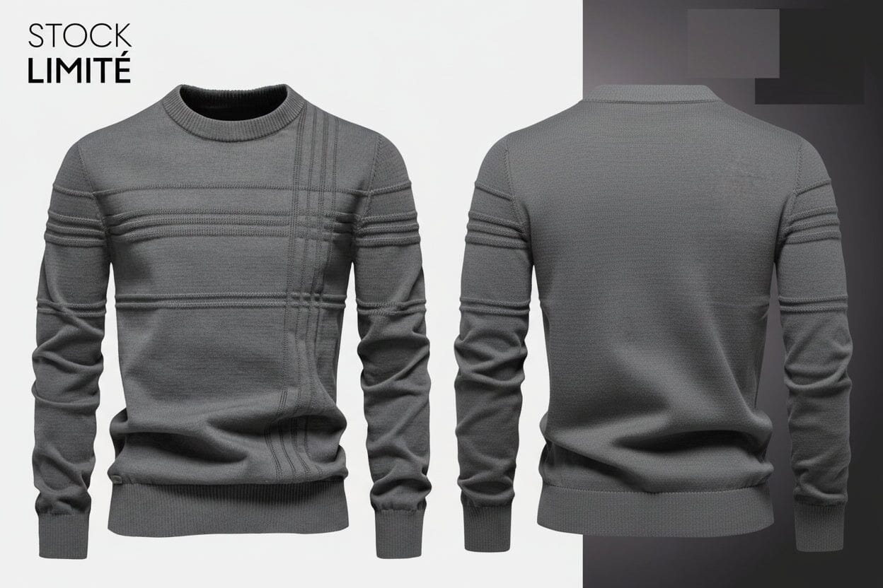 Modern Rundhals-Strick Edelherr 