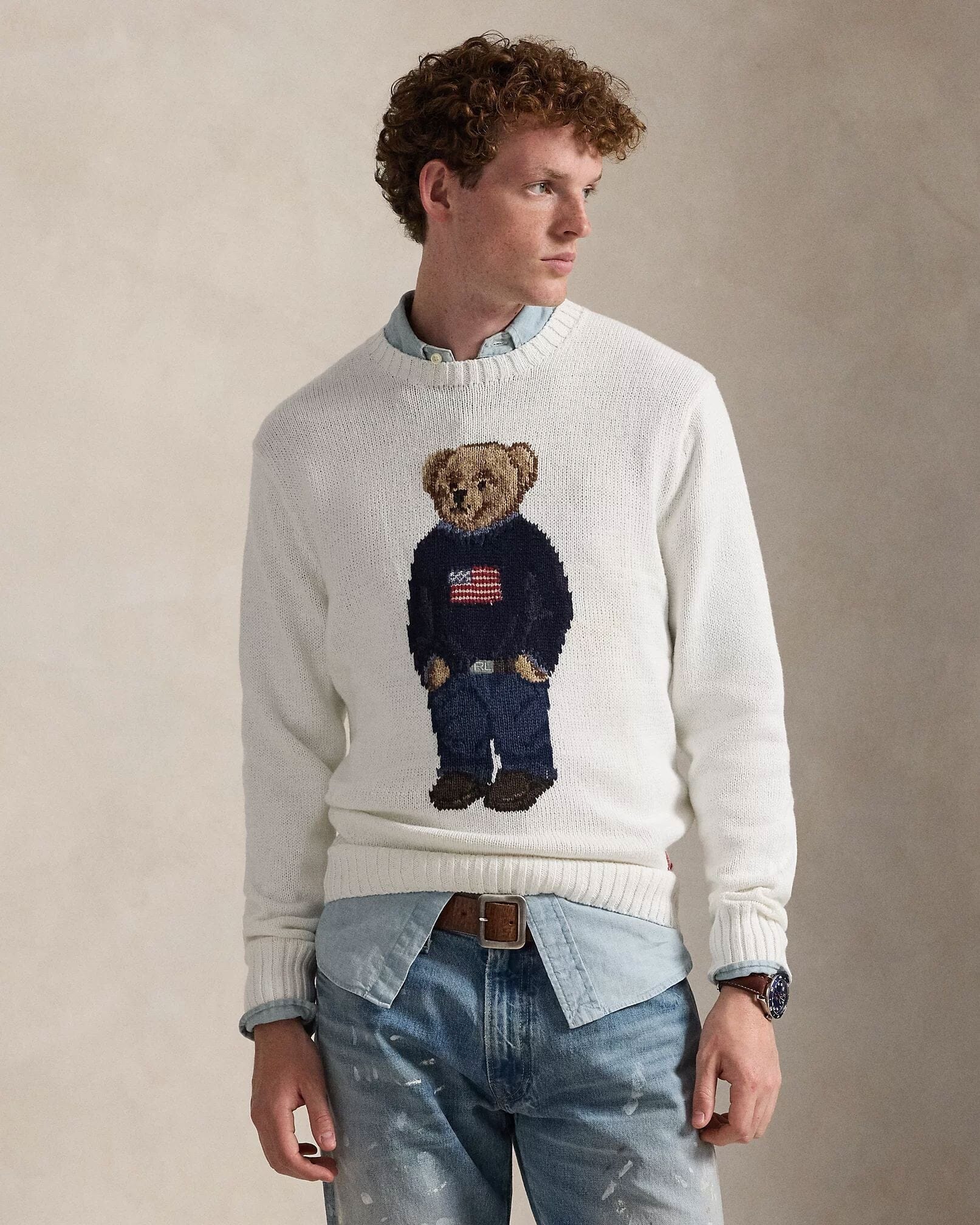 Polo Bear Baumwoll-Leinen-Pullover Edelherr 