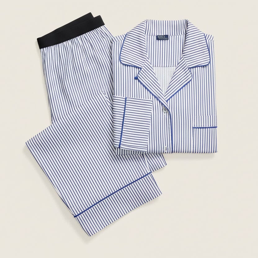 Polo Bear Baumwollsatin-Pyjama-Set Edelherr Schneefallblau S 