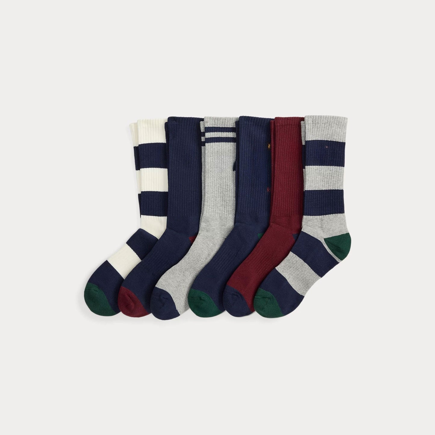 Polo Bear Crew-Socken aus Baumwollmischung, 6er-Pack Edelherr | P1 Orange/Schwarz/Creme/Marineblau 