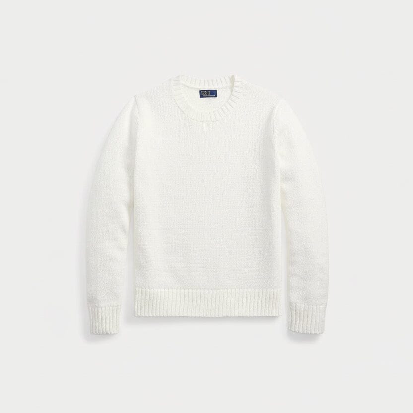 Polo Bear Rundhalspullover aus Leinen-Baumwolle Edelherr Weiß s 