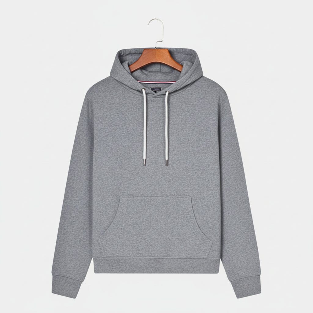 Premium Baumwoll-Hoodie Edelherr Hellgrau S 