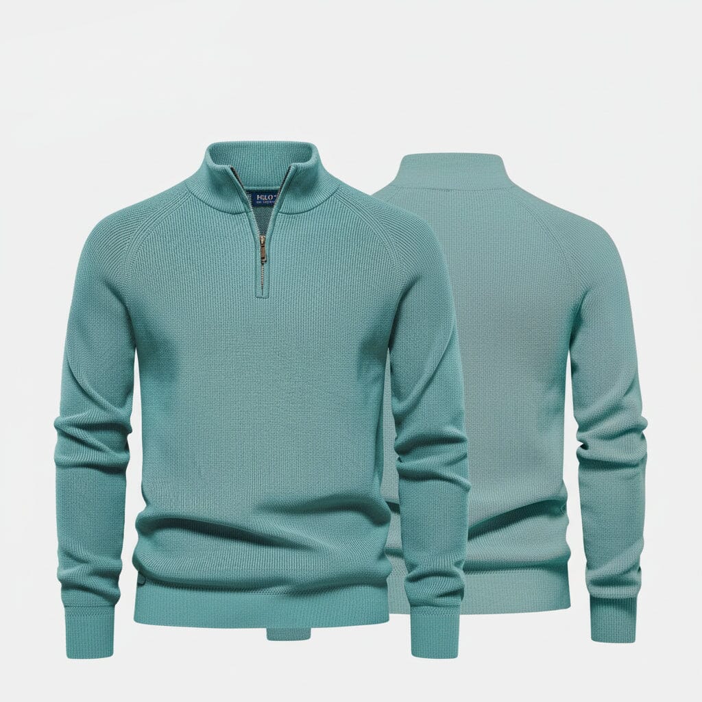 Raffinierter Rippstrick-Pullover mit Reißverschluss Edelherr 