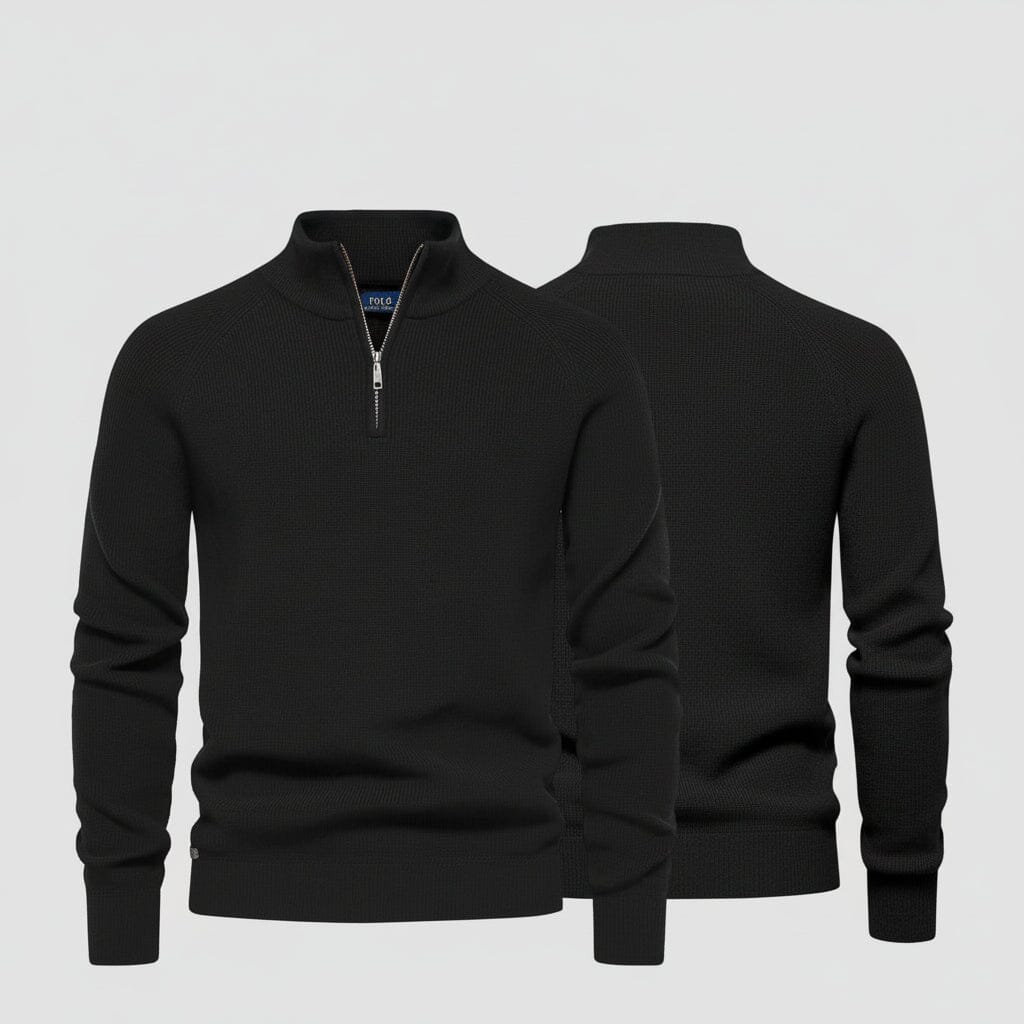 Raffinierter Rippstrick-Pullover mit Reißverschluss Edelherr 