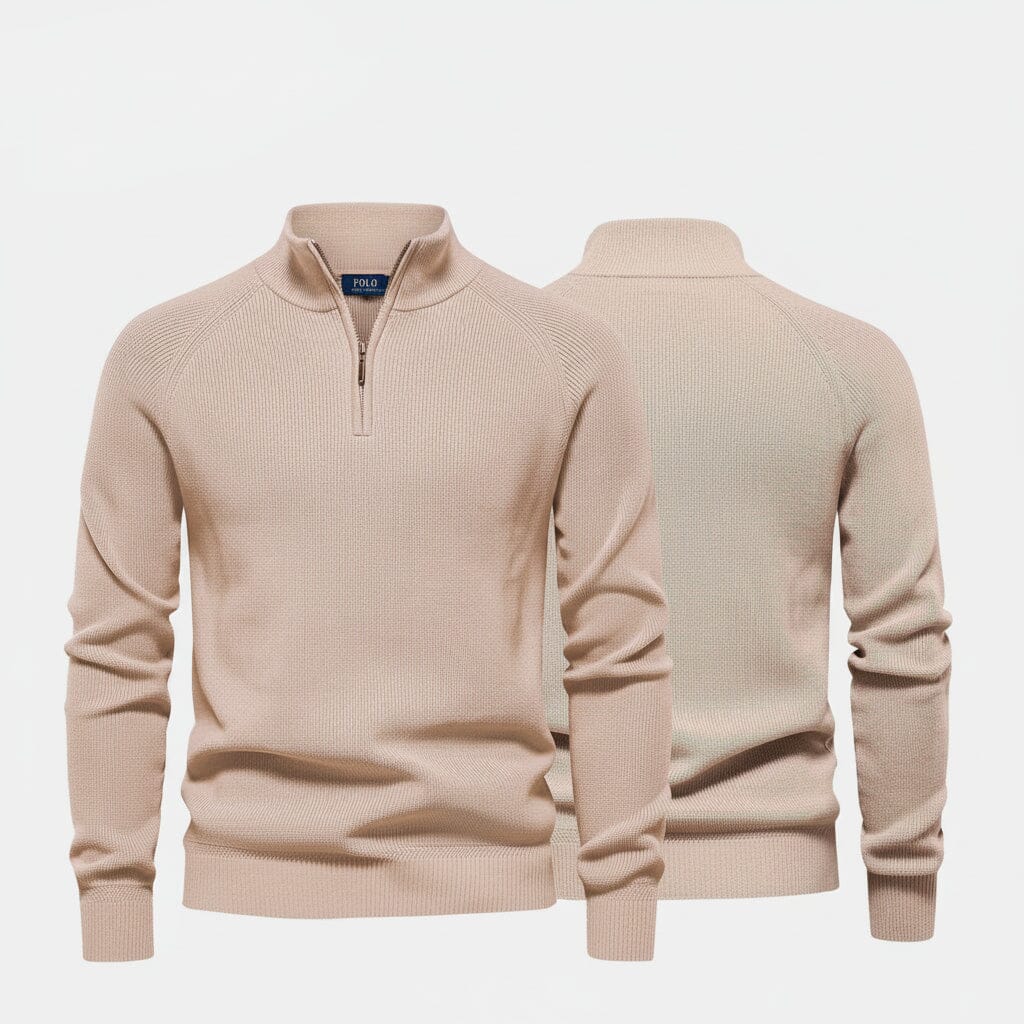 Raffinierter Rippstrick-Pullover mit Reißverschluss Edelherr 