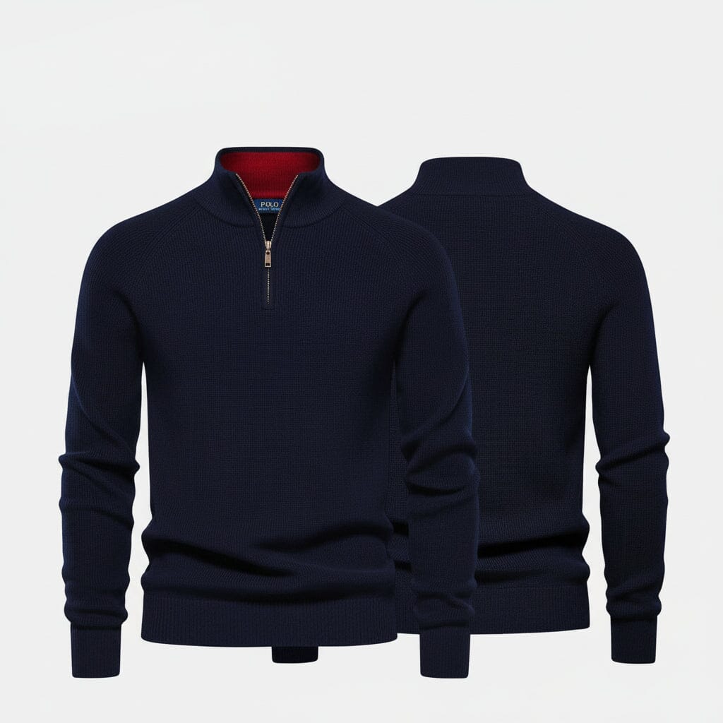 Raffinierter Rippstrick-Pullover mit Reißverschluss Edelherr 