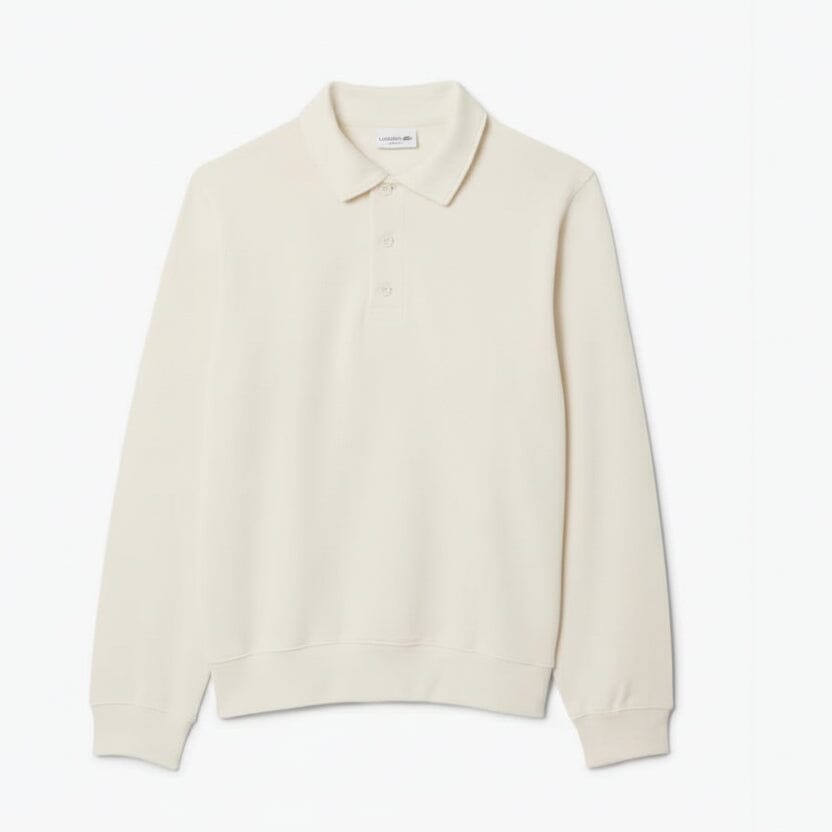 Rippstrick-Polo-Sweatshirt aus Baumwolle Edelherr Weiß S 