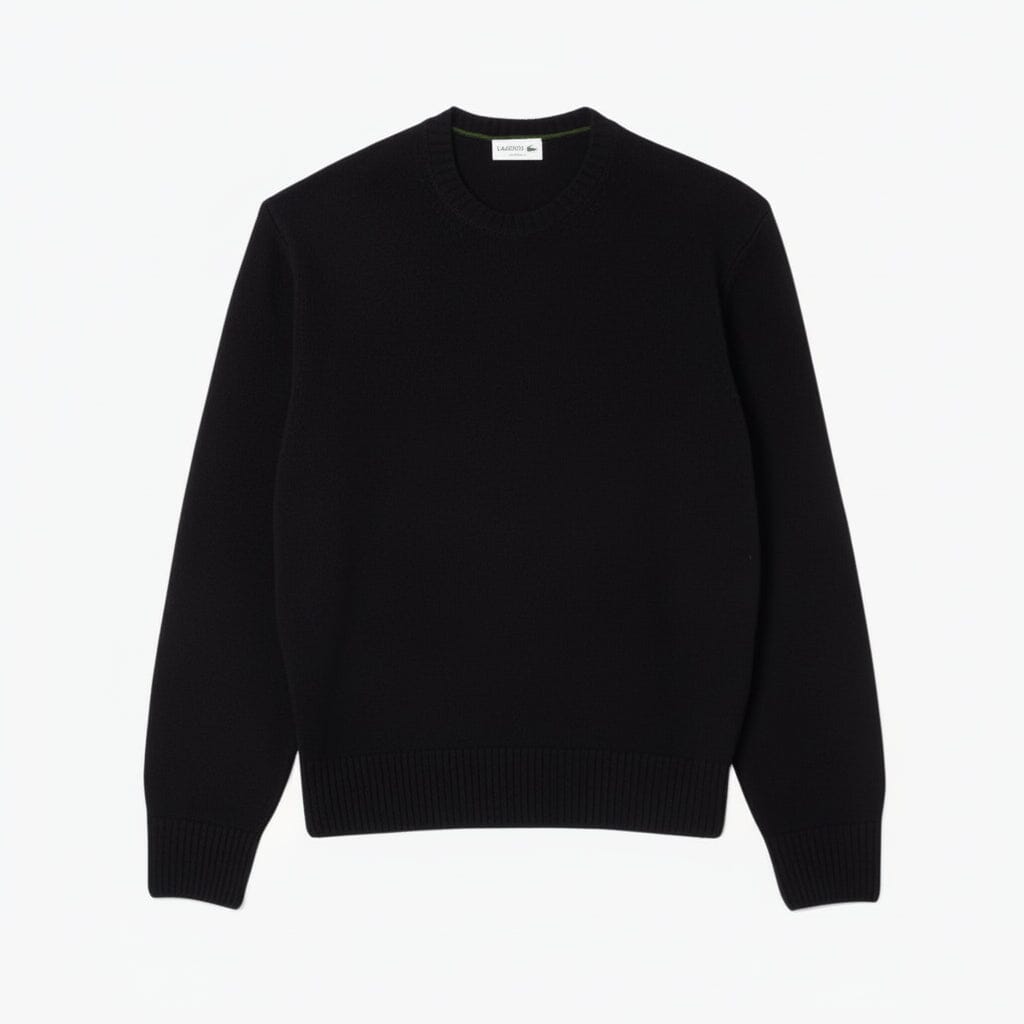 Rundhalspullover aus kardierter Wolle Edelherr Schwarz S 