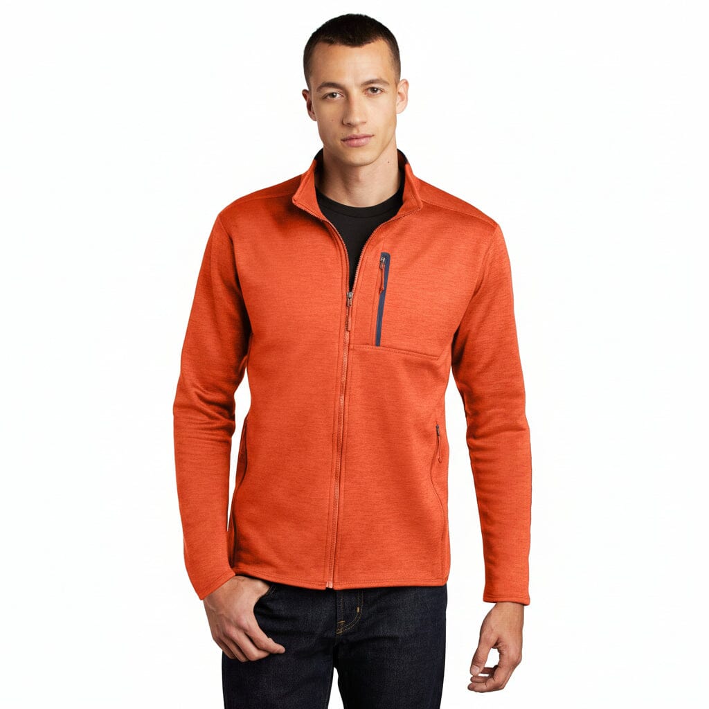 Skyline Fleecejacke mit durchgehendem Reißverschluss Edelherr Zion Orange Heather/ Urban Navy S 