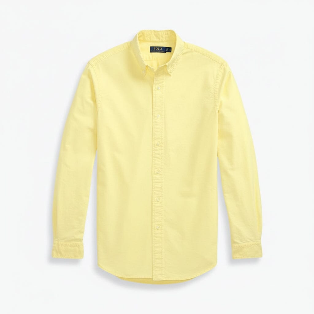 Slim Fit, stückgefärbtes Oxford-Hemd Edelherr Gelb S 