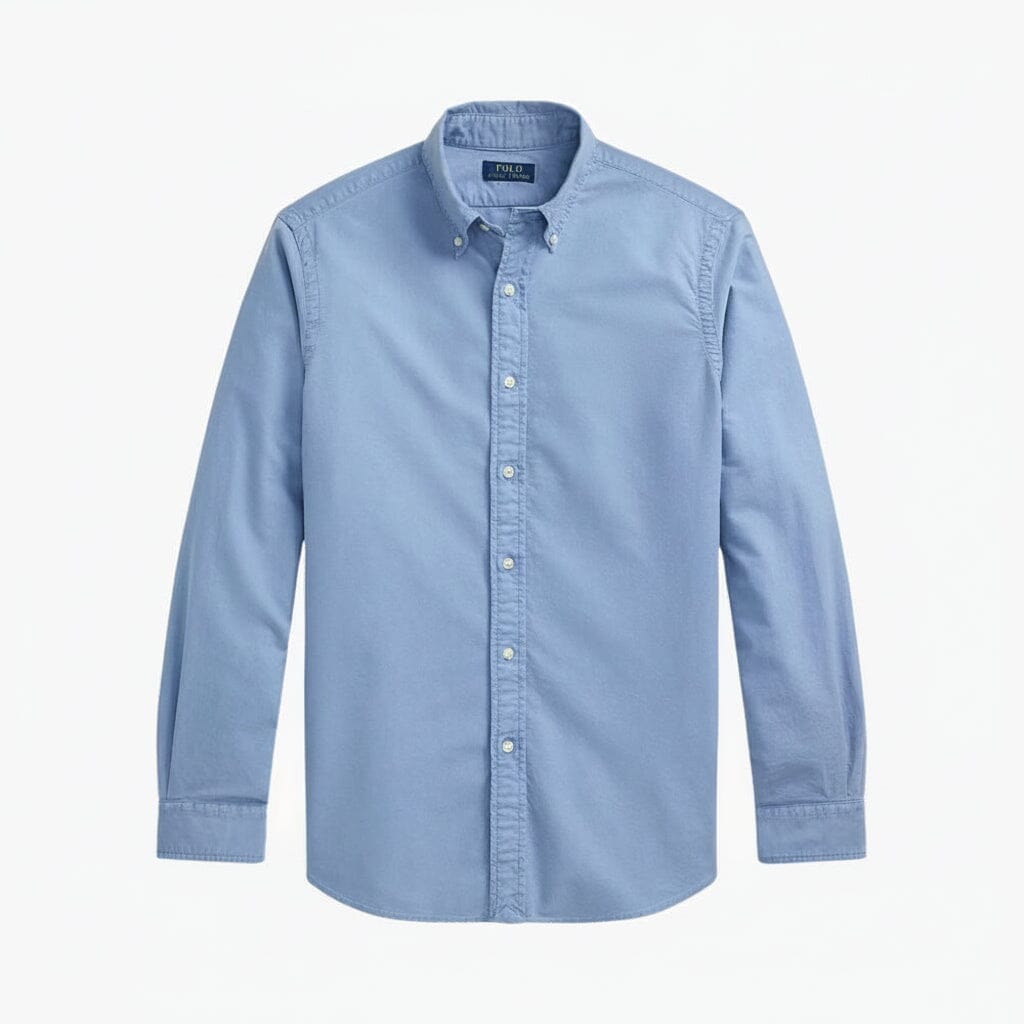 Slim Fit, stückgefärbtes Oxford-Hemd Edelherr Kanal Blau S 