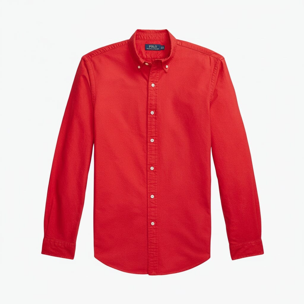 Slim Fit, stückgefärbtes Oxford-Hemd Edelherr Rot S 