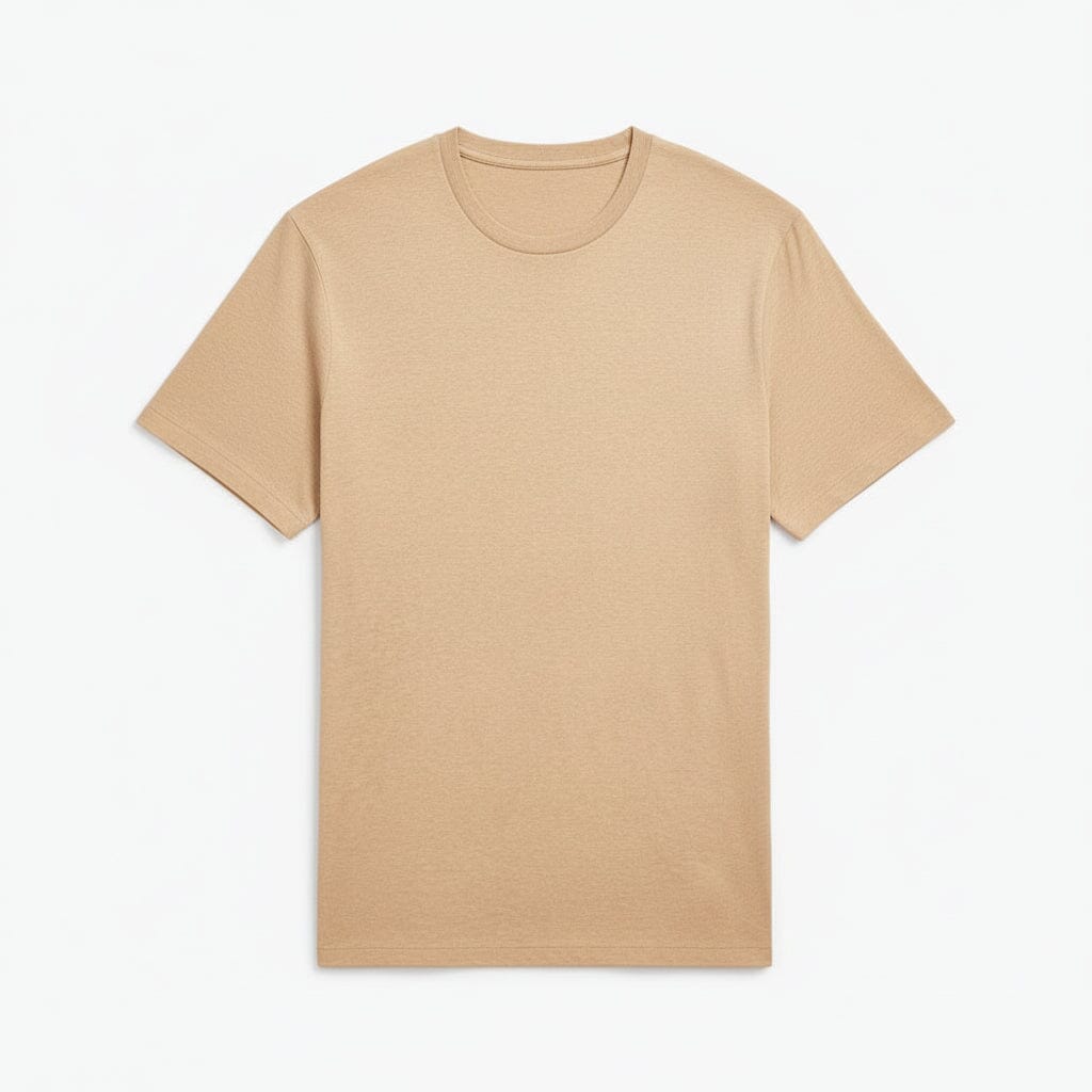 Soft Cotton Rundhals-T-Shirt Edelherr Kamel S 