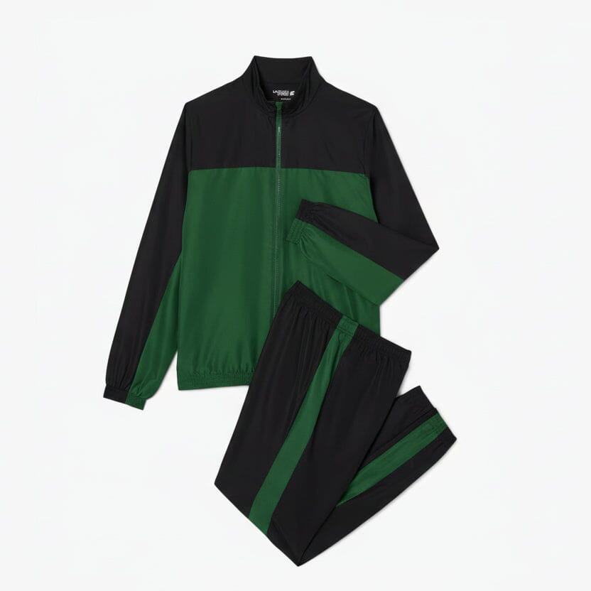 Tennis bedruckter Trainingsanzug Edelherr Grün / Schwarz / Hellblau S 