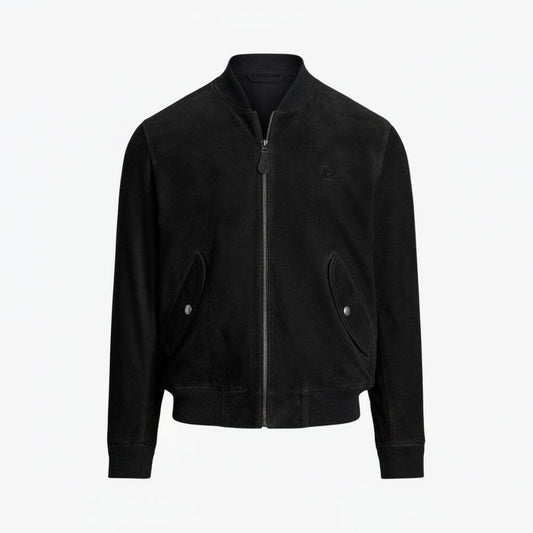 Wildleder-Bomberjacke Edelherr Polo Black S 