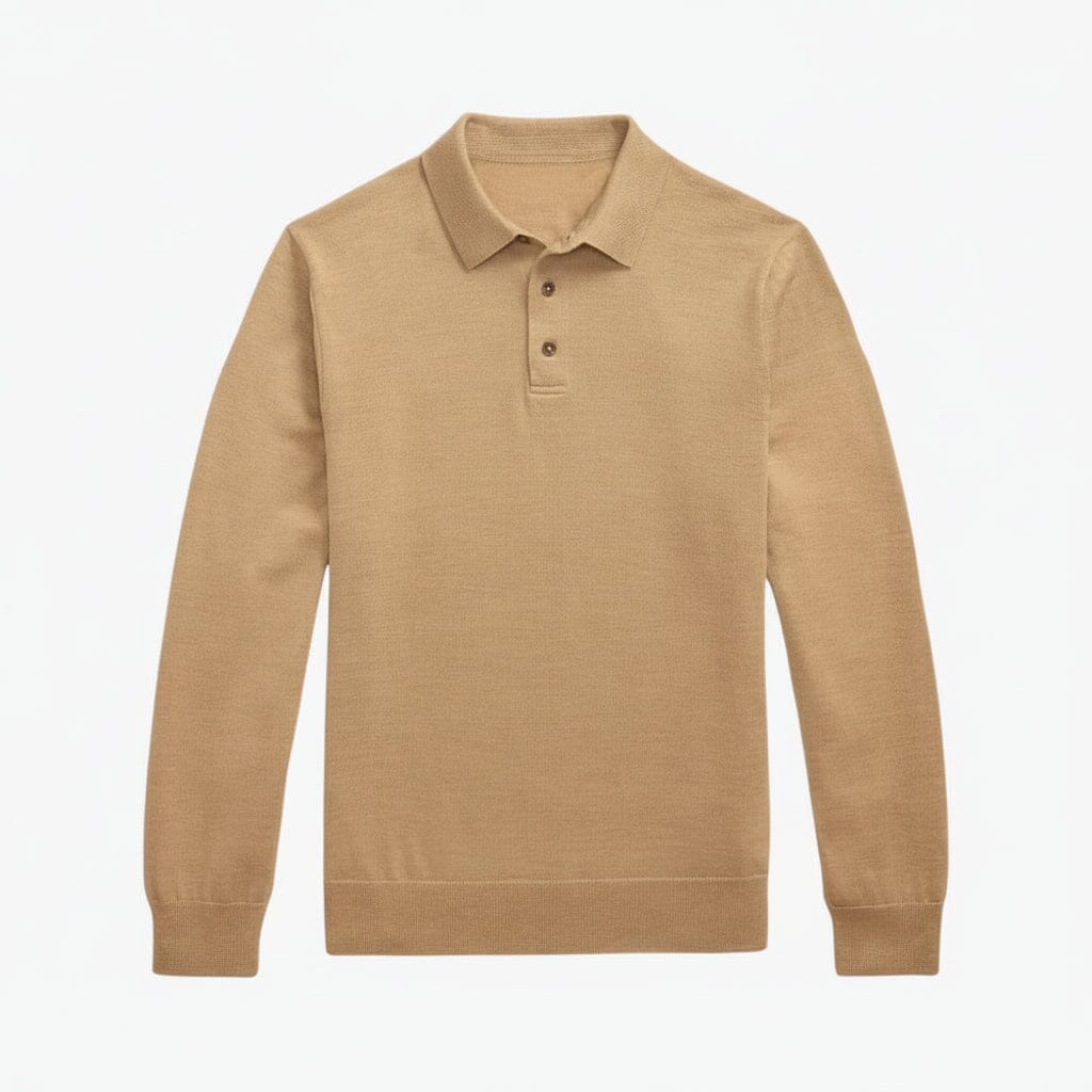 Wollpullover mit Polokragen Edelherr Kamel S 