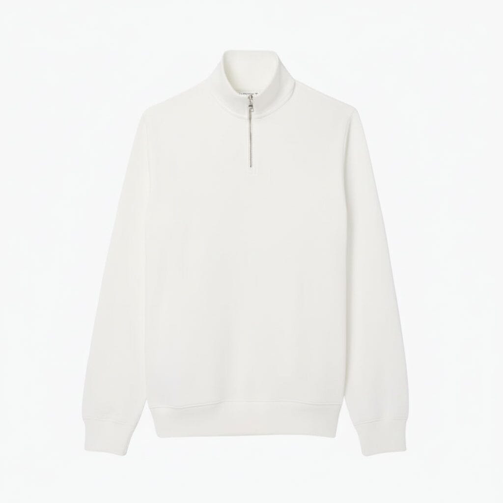 Zip-Up High Neck Sweatshirt Edelherr Weiß S 